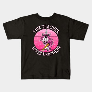 This Teacher Loves Unicorns School Unicorn Kids T-Shirt